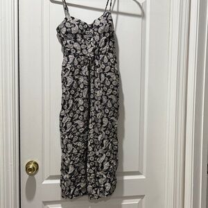 As U Wish Black and White Paisley Jumpsuit